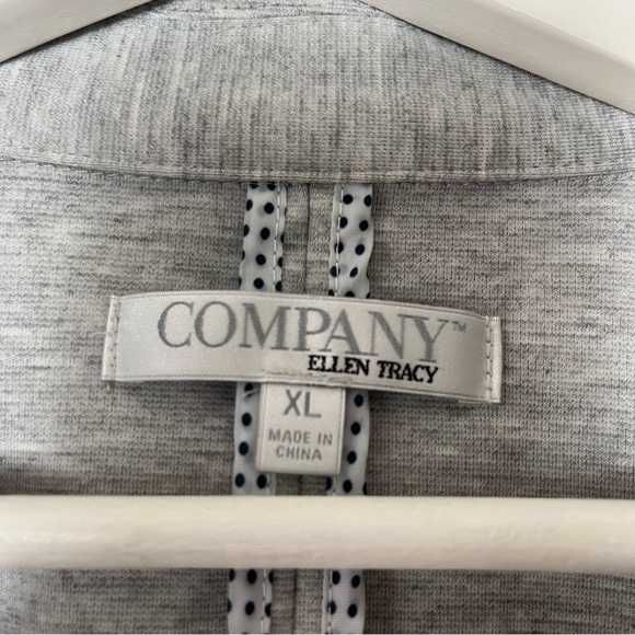 Company Ellen Tracy Gray Navy Detail One Button Blazer XL - Picture 6 of 8